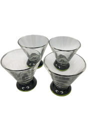 4x Kleiner Feigling Cocktailgläser Glas Trinken Party Schnaps Sammeln Schwarz