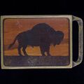 Messing Tech Ether Guild Buffalo Bison Cowboy Hippie 1970s Retro Gürtelschnalle