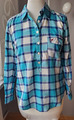 Hollister Bluse Gr. S 36 weiß-türkis-blau 3/4Ärmel  100% Baumwolle