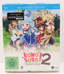 KonoSuba - Staffel 2 - Vol.1  Mediabook + Schuber + Plüsch - Chomosuke | Bluray