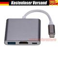 USB 3.1 Typ C auf zu HDMI USB 3.0 USB C Adapter AV Multiport 3-in-1 Konverter 4K