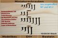 Mini Schrauben Modellbau Flanschkopf Kreuzschlitz für Holz Kunststoff 1-2.6mm