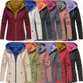 Marikoo Damen Übergangjacke Softshell Baumwolle Wendejacke 2 in 1 Outdoor Chuu 