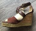 GEOX Respira Plateau Sandalen/Pumps Leder gr. 36 braun, NEU