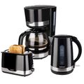 KORONA Frühstücksset Kaffeemaschine Toaster Wasserkocher Schwarz/Edelstahl