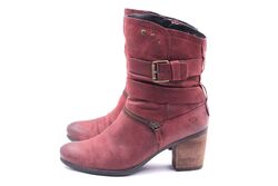 JOSEF SEIBEL Damen Stiefel Stiefeletten EUR 37 UK 4 Rot Echt Leder Warmfutter