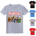 Jungen Mädchen Kinder Kurzarm Sommer T-Shirt Roblox Druck Top Gr 122-152