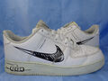 NIKE AIR FORCE 1 LV 8 UTILITY SNEAKER GR 44 SCHUHE USED AF1 LOW WHITE BLACK /D51