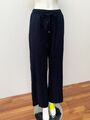 ZARA Gerade Hose mit Leinen Marineblau XL