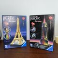 Ravensburger 3D-Puzzle Eiffelturm Nachtausgabe und Empire State Building