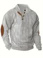 Herren Sweatshirt mit Stehkragen, hellgrau, Gr. 3XL