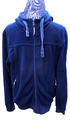 Elkline M Fleece Kapuzen Cardigan Dunkelblau Uni Sweat Jacke Zip-Hoodie