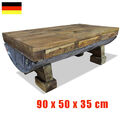 Couchtisch Truhe Wohnzimmertisch Sofatisch Holz Massiv Vintage Beistelltisch DE