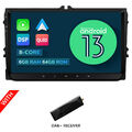 DAB+ 6+64GB Android 13 Autoradio CarPlay Navi für VW Touran Golf 5 6 Passat Polo