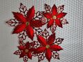 8 x Stanzteile Poinsettia Weihnachtsstern Kartenaufleger Kartenschmuck Basteln