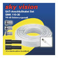 Sky Vision SAT/BK Koaxialkabel 110dB weiß inkl. 4x F-Stecker 30m (0,63 EUR/m)