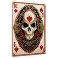 Pokerkarte Skull Style Leinwandbild Wandbild Kunstdruck XL Deko