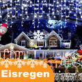 Weihnachten Eisregen Lichterkette Vorhang mit verschiedene Programme 100-300 LED