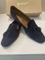 Loafer Slipper Für Damen blau Gr.42 Wildleder 