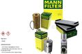 MANN-FILTER Paket + Presto Klima-Reiniger für Mercedes-Benz S-Klasse W220 Coupe