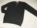 Feinstrick - Pullover „ Friends „ Gr. M - L schwarz mit Knopfleiste