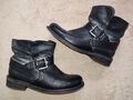 Felmini Gredo Cowboy Bikerstiefelette Stiefel Boots wide fit Leder schwarz Gr 40