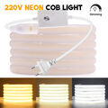 230V 220V Neon COB LED Streifen Stripe Band Licht Schlauch Leiste IP67 Dimmbar