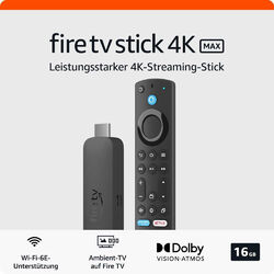 Amazon Fire TV Stick 4K Max Media Streamer mit Alexa-Sprachfernbedienung | NEU