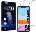 2x Panzerfolie für iPhone 12 Pro Max Schutzglas 9H Displayfolie Tempered Glass