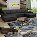 Wohnlandschaft Wohnzimmer Schlaffunktion ecksofa FARIS U-form Couch Bettsofa