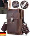 Herren Schultertasche Echt Leder Umhängetasche Männer Messenger Bag Handtasche