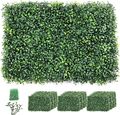 12 Stück künstliche Pflanzenwand Hecke 50x60 cm UV-Schutz Pflanzenmatte in Grün