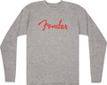 FENDER Spaghetti Logo L/S T-Shirt, Heather Gray, XXL