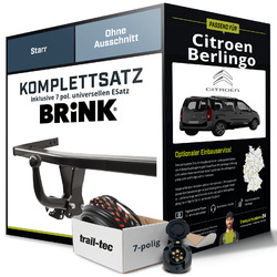 Anhängerkupplung BRINK starr für CITROEN Berlingo +E-Satz (AHK+ES) NEUExklusiv für unsere Kunden: Montage ab 449,- Euro