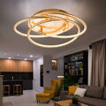 Designleuchte Deckenlampe Wohnzimmerleuchte LED gold Ring satiniert Aluminium