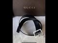 Auth Gucci Belt Gr M-L Schwarzer Damen Leder Gürtel #85 34 036 1450 1449