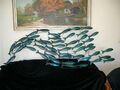 WAND DEKORATION FISCHE IN 3D  XXL  183 X 70 CM METALL NEUWERTIG  TOLLE OPTIK