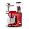 Küchenmaschine multifunktional Fleischwolf Standmixer 2000W 5L Edelstahl Rot