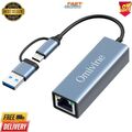 USB 3.0 zu Ethernet Adapter mit USB C zu RJ45 Gigabit LAN 1000Mbps Kabelgebunden