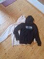 Zwei Hoodies für Jungs Gr. M / L, Zara & Gewitter im Kopf, Schwarz Weiß 