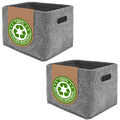 2x Filz Aufbewahrungsbox - 33x26x23 Filzkorb Aufbewahrung - Organizer Filz Korb