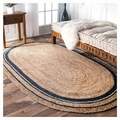 Area Teppich Natur Jute Handgeflochten Bauernhaus Jute Rustikaler Look Teppic...