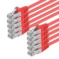 10 Stück 2m CAT6 Kabel SF/UTP Patchkabel rot Netzwerk Gigabit RJ45 LAN DSL 10x