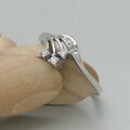 Ring Damen Gold 0,10ct W-si Brillant in 585/14K Weißgold Gr. 57