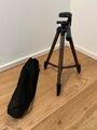 Leichtes Kamera-Stativ inkl. Tasche,127 cm, schwarz/braun, mit Schwenkkopf