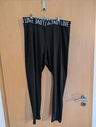 Leggings breiter Bund Gr. 48 schwarz weiß elastisch Damen