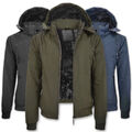 Jacke Herren Winter Jacke mit Kapuze Gepolstert Mit Pelz Veque