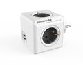 allocacoc PowerCube Original DuoUSB Grau, Steckdosenwürfel und USB Ladegerät