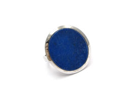 VINTAGE RING WEISSGOLD 750 LAPISLAZULI IM TAFELSCHLIFF GR. 54 JG 940100250900012