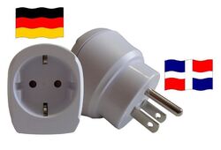 Reiseadapter für DomRep. / Steckeradapter für Geräte aus Deutschland NEU